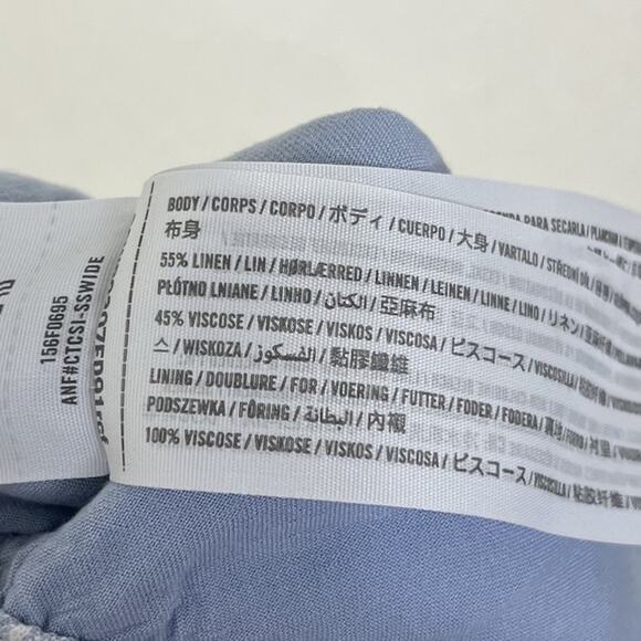 Abercrombie & Fitch Linen Blend Wide Leg Crop Pants Womens XXL Stripe Pull On - Picture 4 of 4